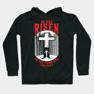 He Has Risen Matthew 28:6 Bible Verse for Easter V1 Hoodie